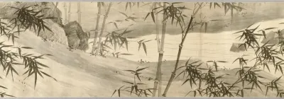 Bamboo-Covered Stream in Spring Rain