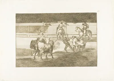Banderillas with firecrackers, plate 31 from The Art of Bullfighting