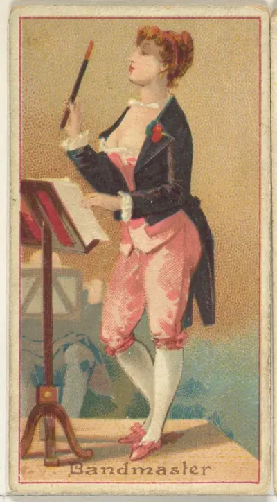 Bandmaster, from the Occupations of Women series (N502) for Frishmuth's Tobacco Company