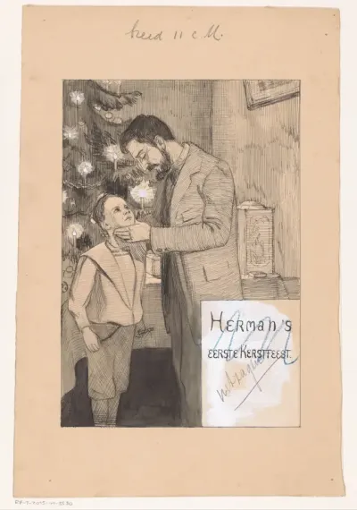 Bandontwerp voor: A.C.L., Herman's eerste kerstfeest, c. 1898