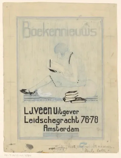 Bandontwerp voor: Boekennieuws: uitgever L.J. Veen, c. 1930