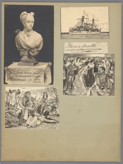Bandontwerp voor: Elise Soer, Despoot. De laatste uren van twee koninginnen. Rassenhaat, 1897