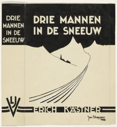 Bandontwerp voor: Erich Kästner, Drie mannen in de sneeuw (Drei Männer im Schnee), c. 1935-1939