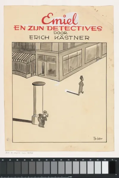 Bandontwerp voor: Erich Kästner, Emiel en zijn detectives (Emil und die Detektive), 1937
