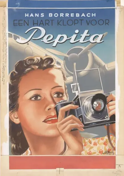 Bandontwerp voor: Hans Borrebach, Een hart klopt voor Pepita. Roman voor oudere meisjes, 1948