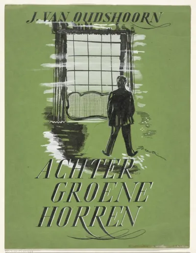 Bandontwerp voor: J. van Oudshoorn, Achter groene horren, 1943-1945