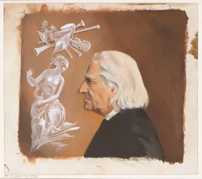 Bandontwerp voor: Jean Rousselot, Frans Liszt. Het leven van een groot componist, c. 1961