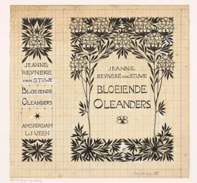 Bandontwerp voor: Jeanne Reyneke van Stuwe, Bloeiende oleanders, 1912