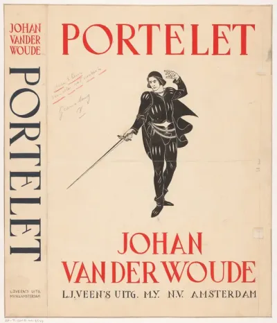 Bandontwerp voor: Johan van der Woude, Portelet. Oorspronkelijke roman, 1940