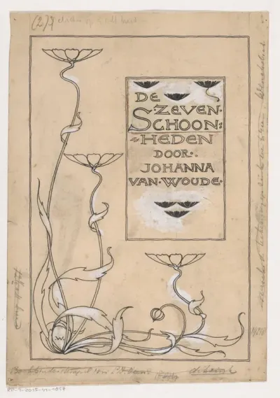 Bandontwerp voor: Johanna van Woude, De zeven schoonheden, 1897