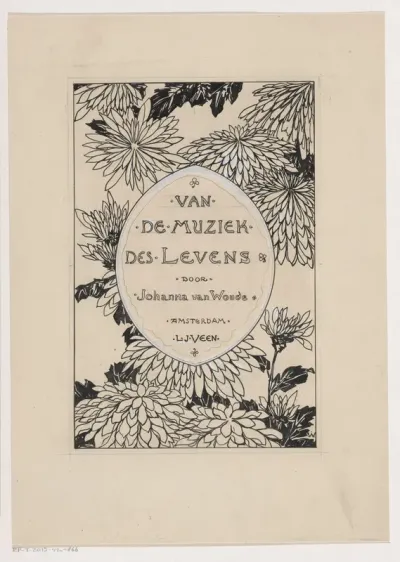 Bandontwerp voor: Johanna van Woude, Van de muziek des levens, 1896