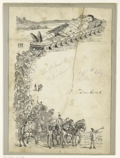 Bandontwerp voor: Jonathan Swift, Gulliver's reizen naar Lilliput en andere vreemde landen, c. 1889-1904