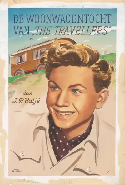 Bandontwerp voor: J.P. Baljé, De woonwagentocht van "The Travellers", 1945