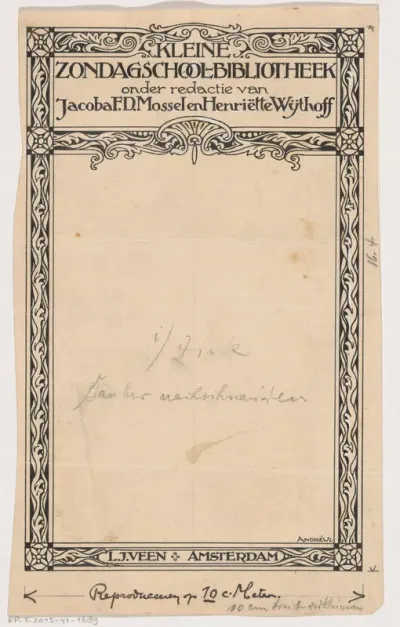 Bandontwerp voor: Kleine Zondagsschool-bibliotheek, c. 1911-1913