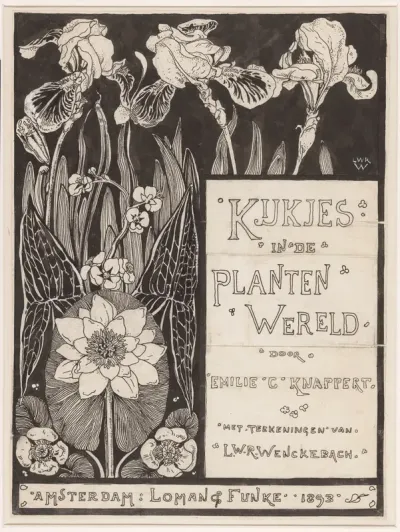 Bandontwerp voor: Knappert, Emilie C., Kijkjes in de plantenwereld, 1893