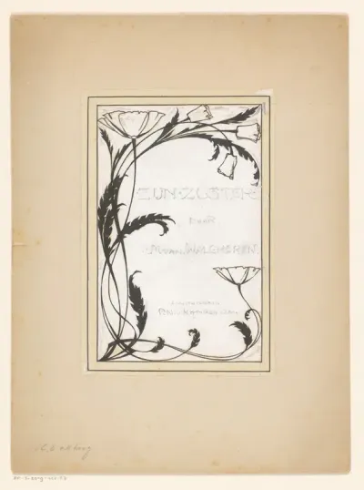 Bandontwerp voor: M. van Walcheren, Zijn zuster, 1899