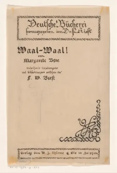 Bandontwerp voor: Margarete Boie, Waal - Waal! Das leben eines Sylter Grönlandfährers, 1942