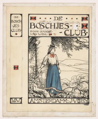 Bandontwerp voor: Nannie van Wehl, De Boschjes-club, 1905