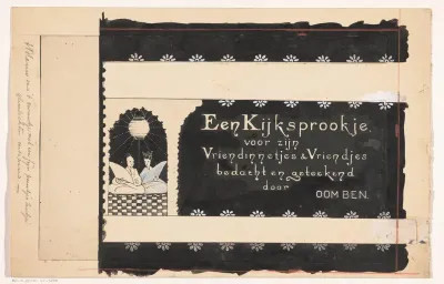 Bandontwerp voor: Oom Ben, Pim's Poppetjes: een kijksprookje voor zijn vriendinnetjes en vriendjes, 1913