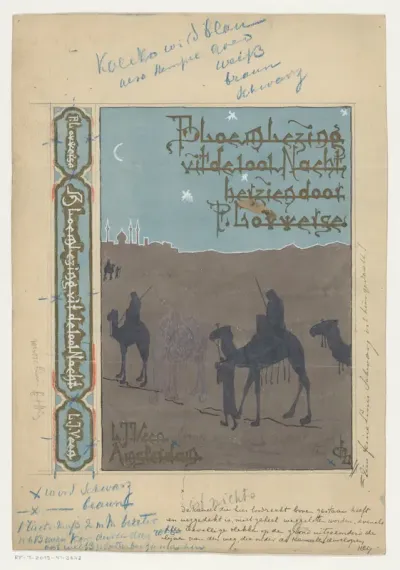 Bandontwerp voor: Pieter Louwerse, Bloemlezing uit de Duizend en één Nacht, 1910