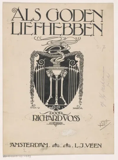 Bandontwerp voor: Richard Voss, Als goden liefhebben. Verhaal uit den tijd van Tiberius, 1913