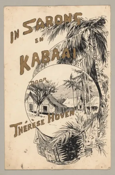 Bandontwerp voor: Thérèse Hoven, In sarong en kabaai, 1892-1894