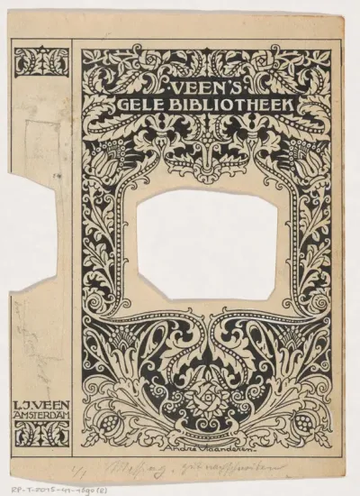 Bandontwerp voor: Veen's Gele Bibliotheek, c. 1912-1921