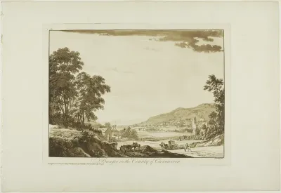 Bangor in the County of Caernarvon, plate nine from Twelve Views in North Wales