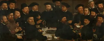 Banquet of Eighteen Guardsmen of Squad L, Amsterdam 1566, known as 'The Perch Eaters'