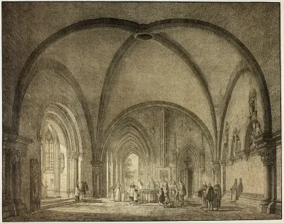 Baptismal Hall and Cloisters in the Cathedral at Mainz, from Collection of Memorable Medieval Buildings in Germany