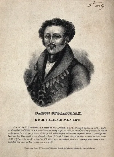 Baron Spolasco, a survivor of the shipwreck of the Steamer Killarney in 1838
