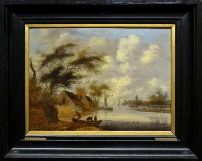Barque au bord d'une rivière