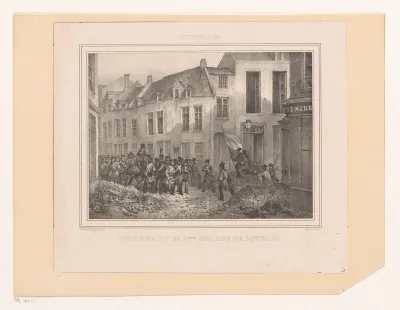 Barricade in de Leuvenseweg te Brussel, 1830