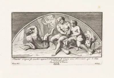 Bas-reliëf met Hercules en Omphale
