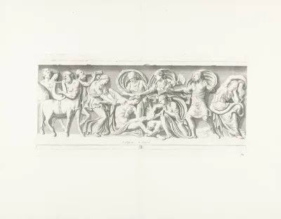 Bas-reliëf van een sarcofaag met de dood van Orpheus