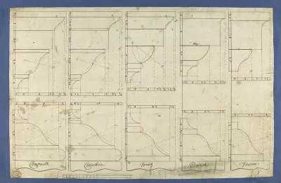 Bases and Caps of the Pedestals of Each Order, in Chippendale Drawings, Vol. I