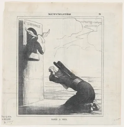 Basile in fear, from 'News of the day,' published in Le Charivari, February 9, 1872