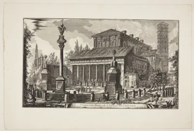 Basilica di Santa Maria Maggiore's facade med obelisken på Piazza dell' Esquilino i forgrunden