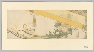 Basket of Flowers with Bamboo Blind
