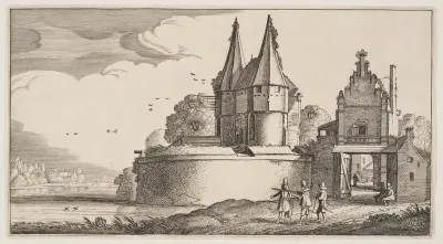Bastion and Town-Gate on a River, from Landscapes (Playsante Lantschappen)