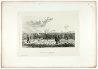 Battery No.1 opens fire, from Souvenirs d’Italie: Expédition de Rome