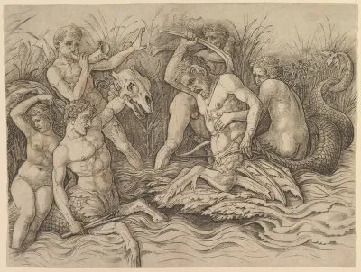 Battle of the Sea Gods, right portion of the frieze