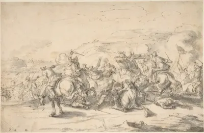 Battle Scene:  a Cavalry Engagement