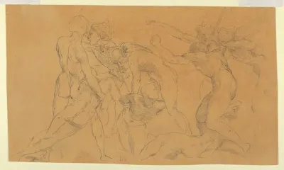 Battle Scene with a Prisoner Being Bound, after Raphael