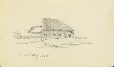Bauernhaus mit Schilfdach