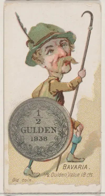 Bavaria, 1/2 Gulden, from the series Coins of All Nations (N72, variation 1) for Duke brand cigarettes