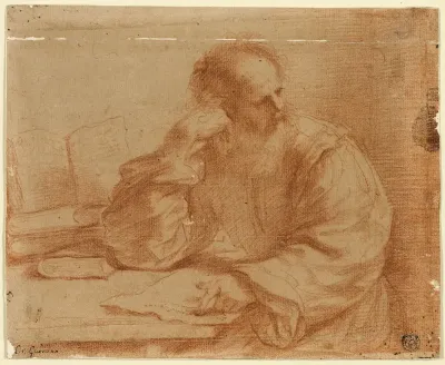 Bearded Man Seated at Table