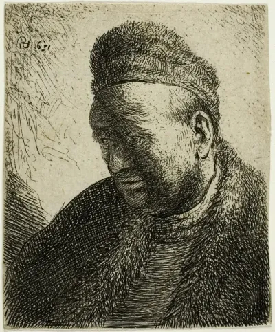 Beardless Man in a Fur Cloak and Cap: Bust