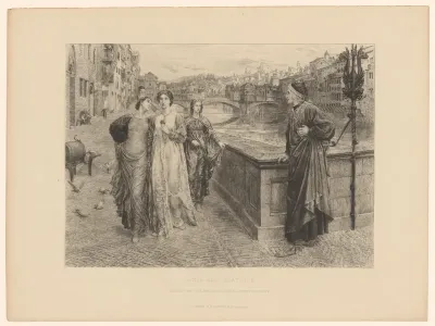 Beatrice loopt met Monna Vanna langs Dante