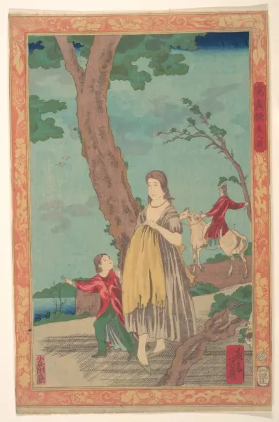 Beauties — Utagawa Yoshiiku Kanvas Tablo